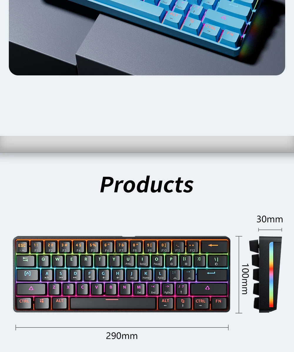 Teclado Gamer MK61 RGB
