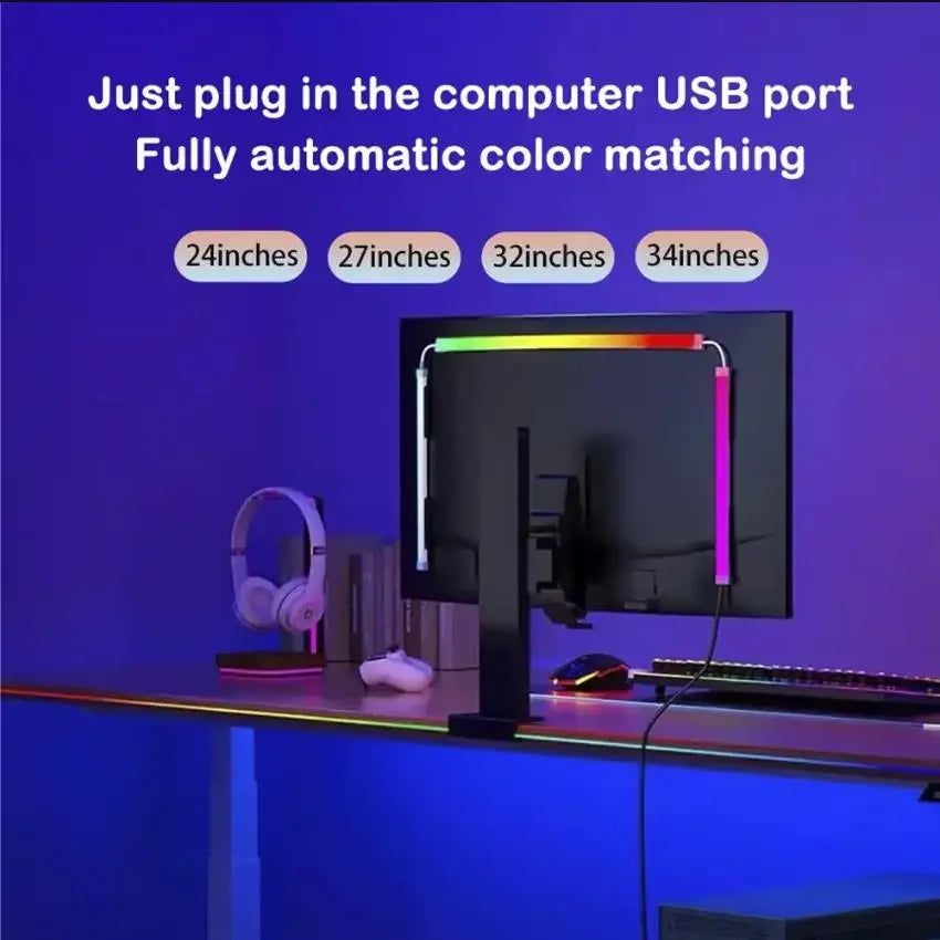 Luces LED RGBIC Gamer para Monitor