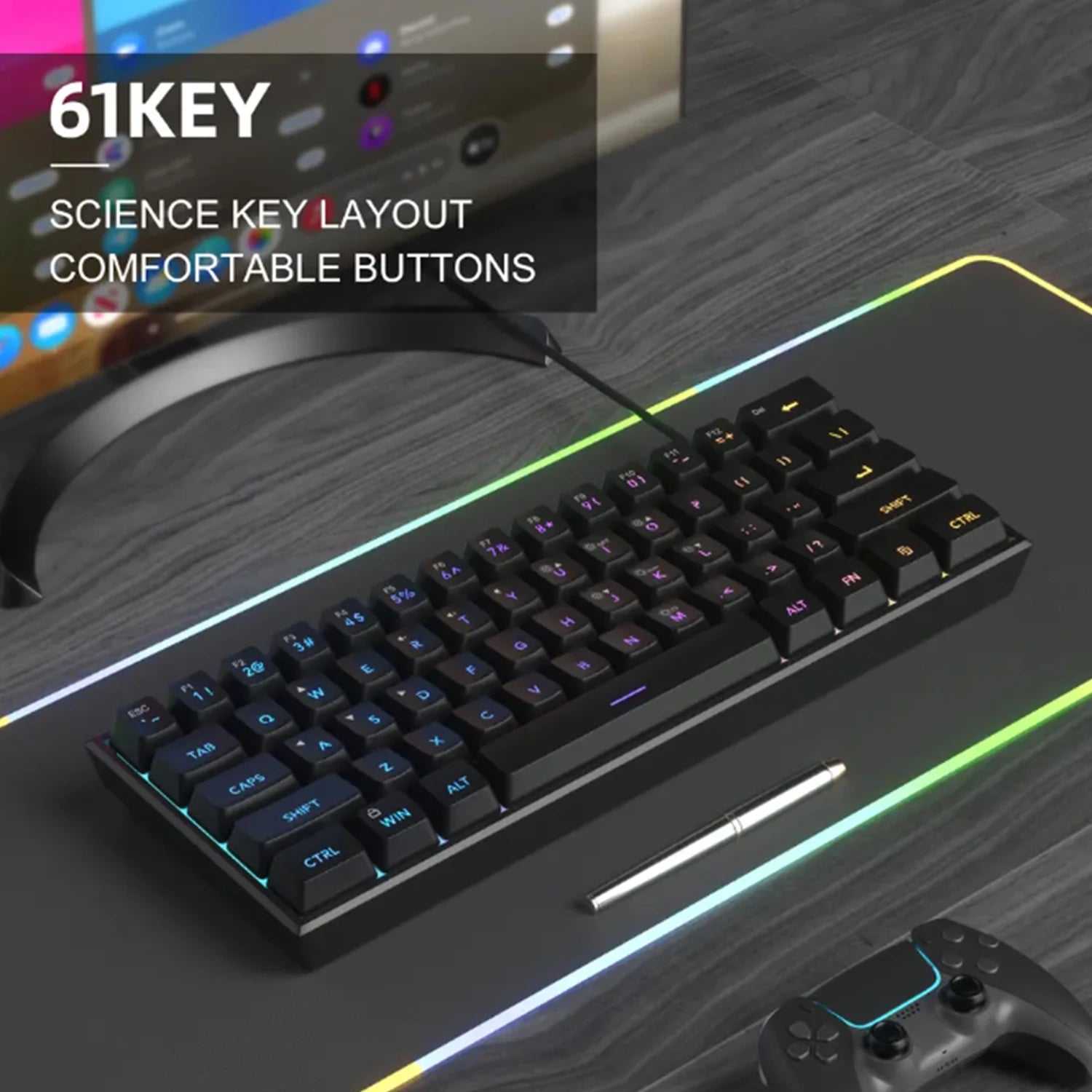 Teclado Gamer RGB 60%