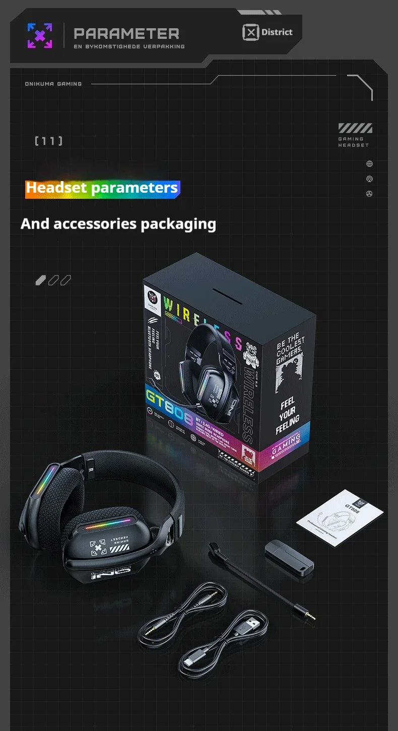 Audífonos Gamer ONIKUMA GT808 RGB