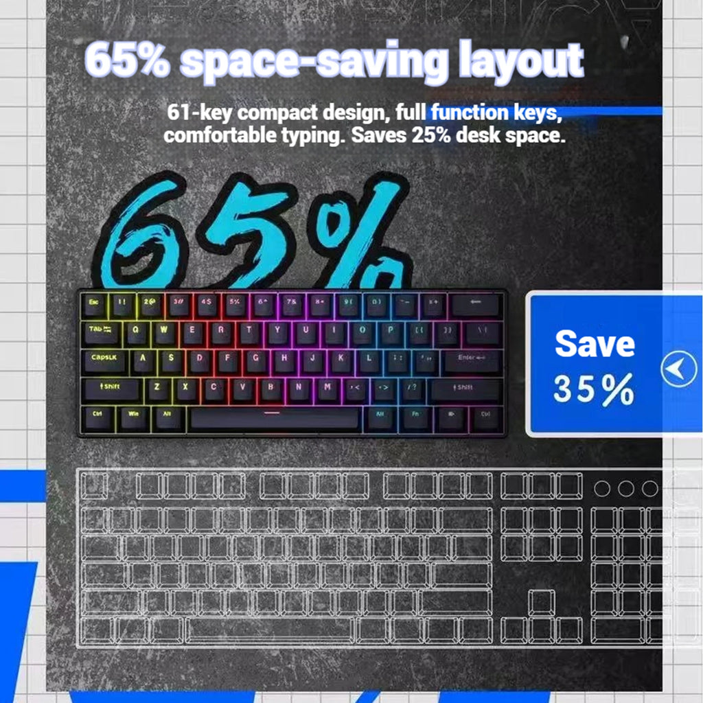 Teclado Gamer RGB 60%