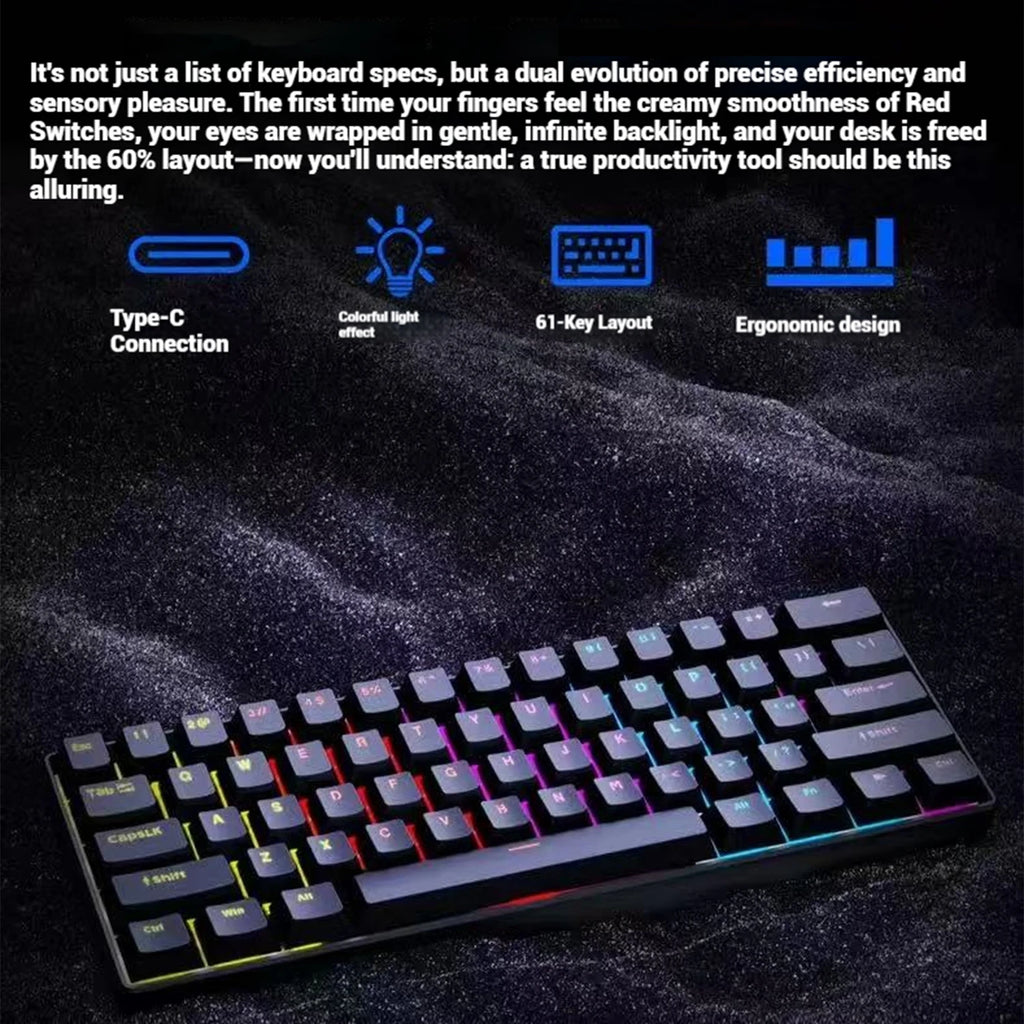 Teclado Gamer RGB 60%