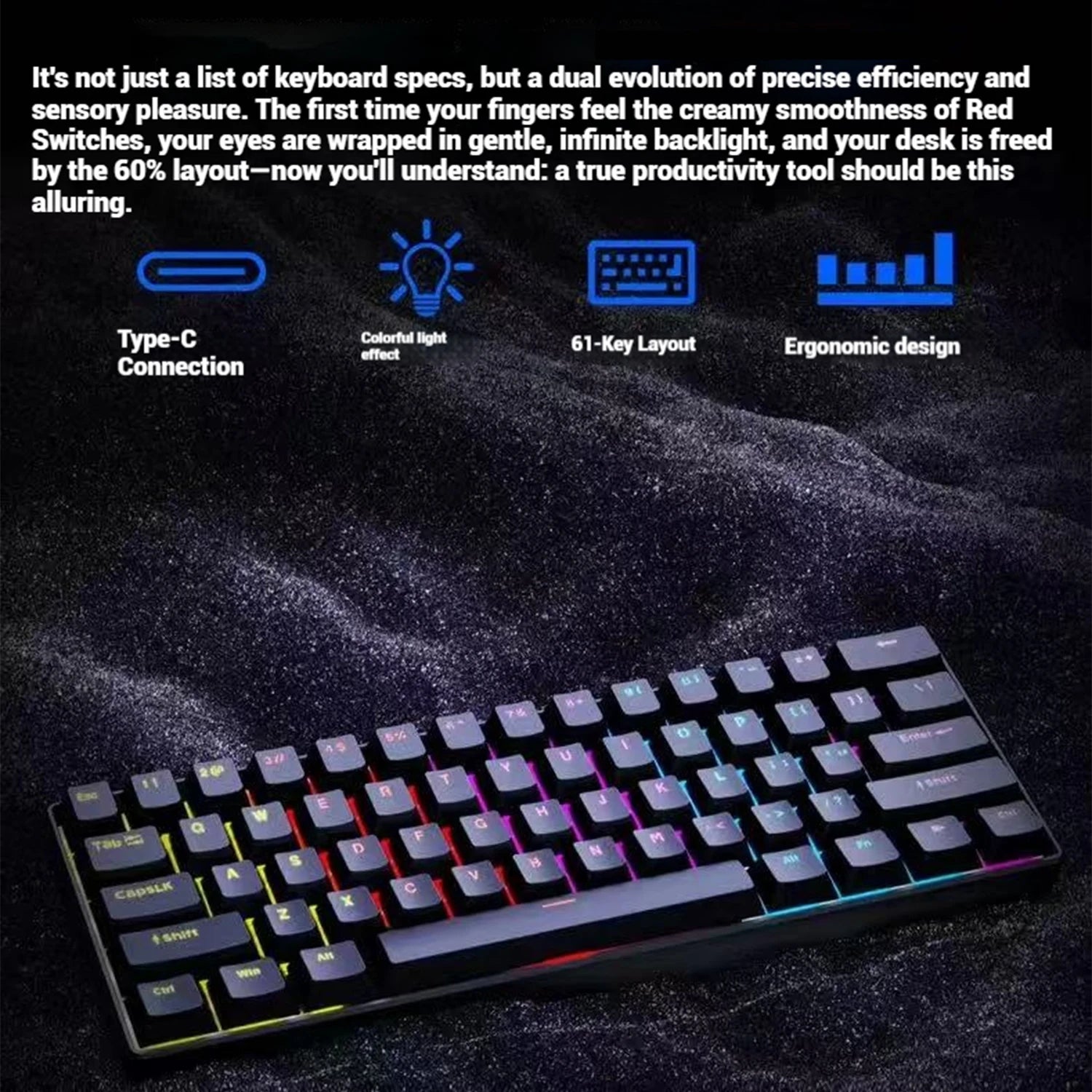 Teclado Gamer RGB 60%